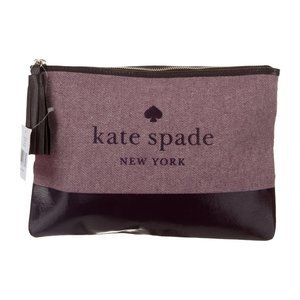 KATE SPADE Ash St. Logo Large Tassel Pouch Purple NWT